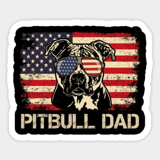 Best Pitbull Dad Ever Shirt American Flag 4th Of July Gift Sticker